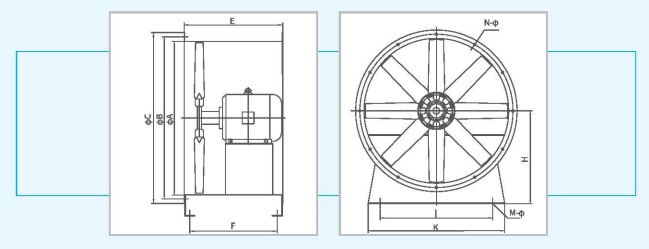 XFT軸流式消防排煙風機尺寸1 XFT軸流式消防排煙風機尺寸1